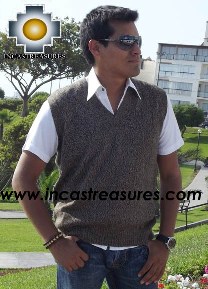 100% Baby Alpaca Fashion Vest  - Product id: Mens-Baby-alpaca-sweater13-04 Photo03