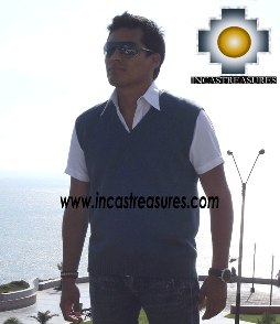 100% Baby Alpaca Fashion Vest  - Product id: Mens-Baby-alpaca-sweater13-04 Photo01