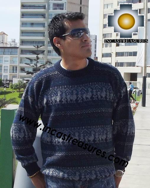 100% alpaca wool sweater for men Winter- Product id: mens-alpaca-sweater12-03 Photo01