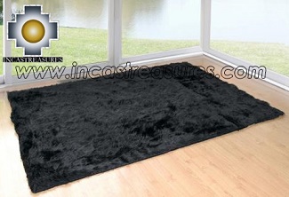 100% baby alpaca fur Rug Borderless Black - Product id: ALPACA-FUR-RUG-13-07 Photo02