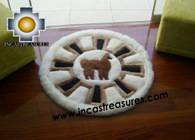 100% Alpaca baby alpaca round fur rug alpaca wheel - Product id: ALPACAFURRUG10-02 Photo03