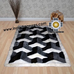 100% Alpaca baby alpaca round Rug Royal Arrows - Product id: ALPACAFURRUG20-01 Photo01