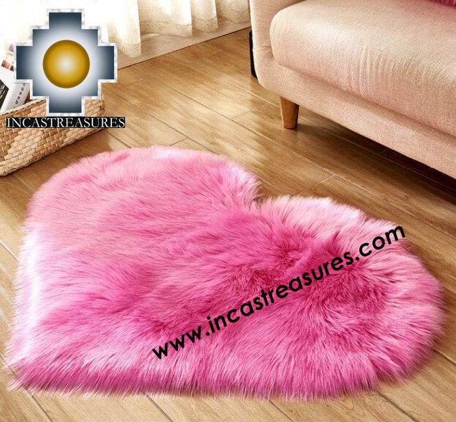 100% Alpaca baby alpaca round Fur Rug Heart Shape - Product id: ALPACAFURRUG19-01