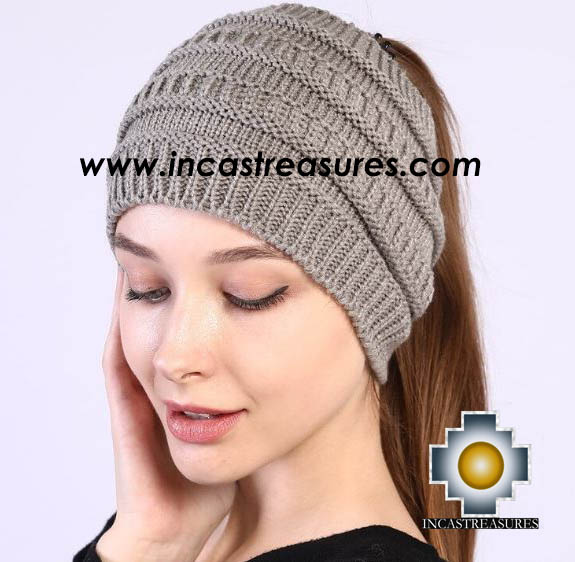 Alpaca Hat Ponytail Knitted - Product id: Alpaca-Hats19-ponytail-knitted Photo03
