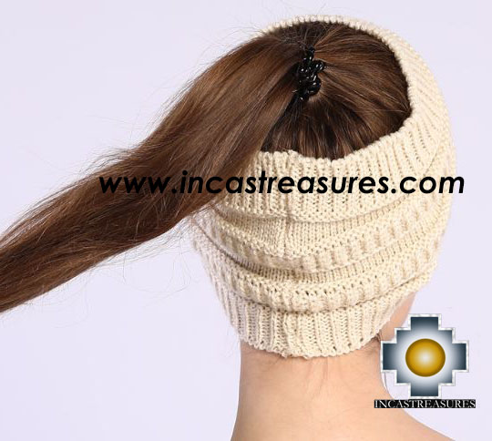 Alpaca Hat Ponytail Knitted - Product id: Alpaca-Hats19-ponytail-knitted Photo01