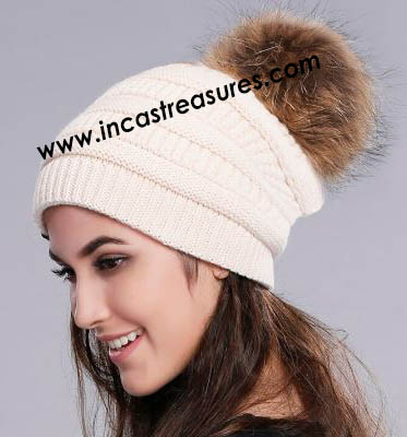 Alpaca Hat with Fur Pompom-Andenes Style - Product id: Alpaca-Hats19-hat-anden-fur-pompom Photo01