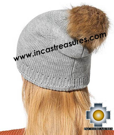 Alpaca Hat with Fur Pompom spring - Product id: Alpaca-Hats19-hat-spring-fur-pompom Photo02