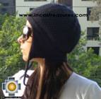 Alpaca Wool Hat Arawi Black, solid Color Chullo - available in 14 colors - Product id: Alpaca-Hats09-27 Photo03