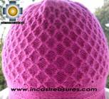 Alpaca Wool Hat Arawi fuchsia, solid Color Chullo - available in 14 colors - Product id: Alpaca-Hats09-32 Photo02