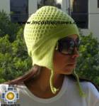 Alpaca Wool Hat Arawi limegreen, solid Color Chullo - available in 14 colors - Product id: Alpaca-Hats09-34 Photo01