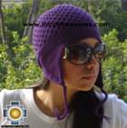Alpaca Wool Hat Arawi purple, solid Color Chullo - available in 14 colors - Product id: Alpaca-Hats09-37 Photo01