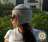 Alpaca Wool Hat Arawi silvergray, solid Color Chullo - available in 14 colors - Product id: Alpaca-Hats09-40 Photo03