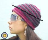 Alpaca Wool Hat worms burgundy -  Product id: Alpaca-Hats09-42 Photo02