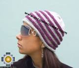 Alpaca Wool Hat worms purple -  Product id: Alpaca-Hats09-45 Photo02