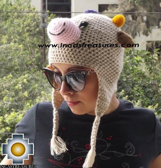Alpaca Animal Hat Happy Cow -  Product id: Alpaca-Hats13-07
