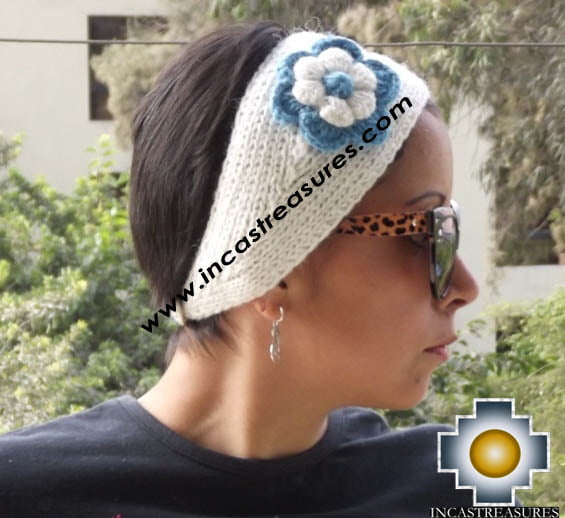 Alpaca Headband Flower White