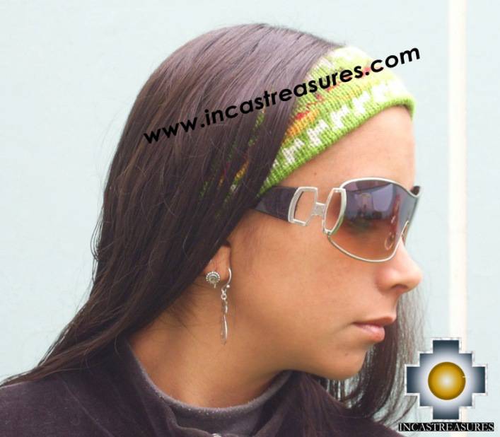 Alpaca Headband Andean Design green -  Product id: Alpaca-Headband10-03 Photo03