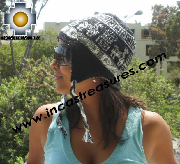 Reversible Chullo Hat andean waves omate
