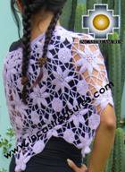 Andean Crochet Poncho Flowers Grape