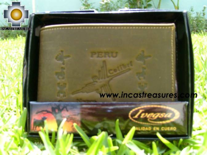 Andean Leather Wallet NAZCA hummingbird,free shipping