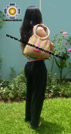 Beige handmade alpaca handbag with dots - Product id: HANDBAGS09-02 Photo02