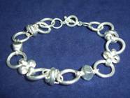 Jewelry 950 Silver hand knitted bracelet with river pearls - Product id: silver-Jewelry10-06 Photo06