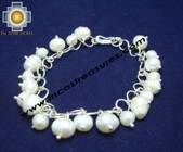 Jewelry 950 Silver hand knitted bracelet with river pearls - Product id: silver-Jewelry10-05 Photo01