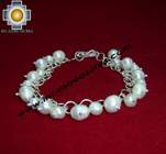 Jewelry 950 Silver hand knitted bracelet with river pearls - Product id: silver-Jewelry10-05 Photo01