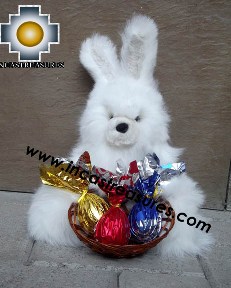 Alpaca stuffed easter bunny chocolate eggs - 100% Baby Alpaca - Product id: TOYS12-06 Photo05