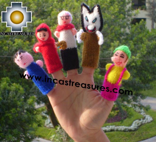Little Red Riding Hood Special , hand-knit finger puppets