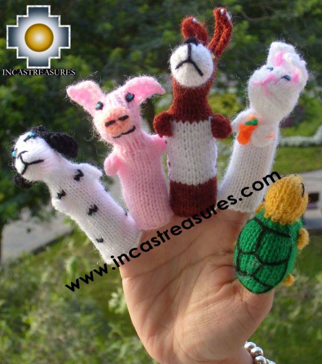 Hand-Knit finger puppet  tortoise-hare Special- Product id: TOYS08-47