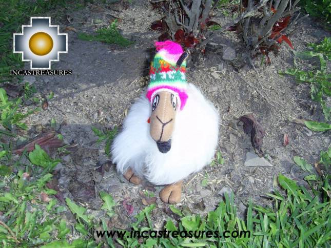 Happy white llama -CHULLO- big - alpaca stuffed animal